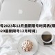 限号2023年12月最新限号时间表(限号2020最新限号12月时间)
